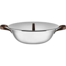 Edelstahl Wok-Pfannen Alessi Edo mit Klappe 34 cm