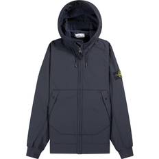 Men - Ribbed Outerwear Stone Island Soft Shell-R Hooded Jacket - Navy