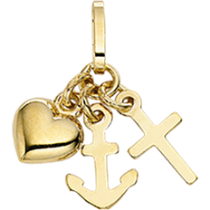 8k - Guld Berlocker & Hängen Scrouples Faith Love Hope Charm - Gold