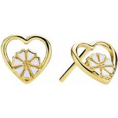 Marguerite Earrings - Gold/White