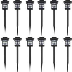 Negro Iluminación de Suelo vidaXL 810650 Iluminación de Suelo 38cm 12pcs