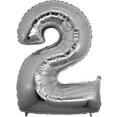 Grabo Foil Ballon Number 2 Mini Silver