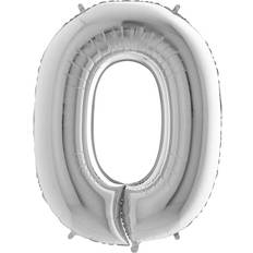 Foil Ballon Number 0 Mini Silver