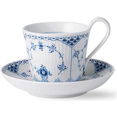 Tekoppar med fat Royal Copenhagen Musselmalet Halvblonde Kaffekopp, Tekopp 25cl