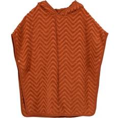 Punainen Vauvan pyyhkeet Filibabba Zig Zag Bath Poncho Rust One Size Red