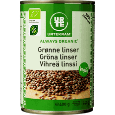 Veganske Bønner og linser Urtekram Green Lentils 400g