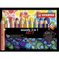 Stabilo Woody 3 in 1 Arty Multi Talented Coloured Pencils 10-pack