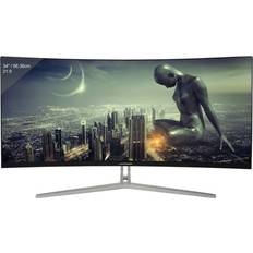 3440x1440 (UltraWide) - Plata Monitores LC-Power LC-M34-UWQHD-100-C 3440 X 1440 Píxeles Curva Negro Plata Blanco 864 Cm