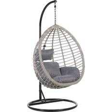Steel Outdoor Hanging Chairs Beliani Tollo - Grey with Stand