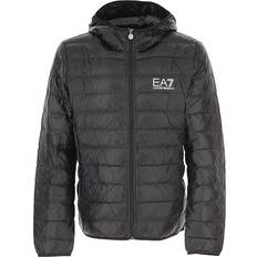 Polyamide Vêtements d'extérieur EA7 Train Core Light Down Hoodie Jacket - Black/Gold