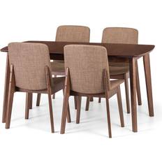 Brown Dining Sets Julian Bowen Kensington Dining Set 90x195cm 5pcs