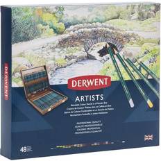 Lila Färgpennor Derwent Artists Pencils 48 Wooden Box