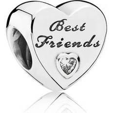 Pandora Friendship Heart Charm - Silver/Transparent