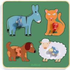 Djeco Knob Puzzles Djeco Family Farm 4 Pieces