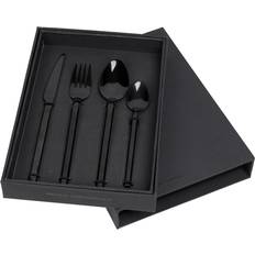 Matte Cutlery Sets Broste Copenhagen Hune Titanium Mat Black Cutlery Set 4pcs