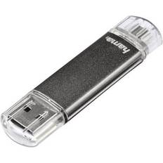 256 Go Clés USB Hama Clé USB Laeta Twin, USB 3 .0, 256GB, 40MB/s, noire