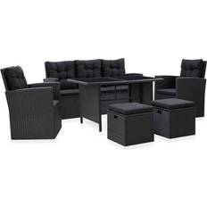 Rattan Sintetico Set da Lounge da Esterno vidaXL 46094 Set da Lounge da Esterno, 1 Tavolo incluso 2 Sedie & 1 Divani