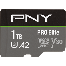 PNY 1 TB Minnekort & minnepenner PNY Pro Elite microSDXC Class 10 UHS-I U3 V30 A2 100/90MB/s 1TB +Adapter