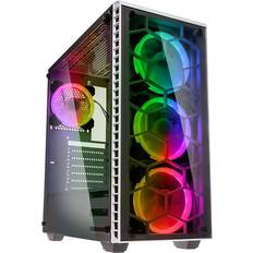 4 pcs Carcasas de Ordenador Kolink Observatory RGB Caja PC USB 2.0 Vidrio Templado E-ATX Midi Torre 4 Ventiladores Negro