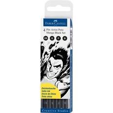 Pennarelli a pennello Faber-Castell Pitt Artist Pens Manga Black 4-pack