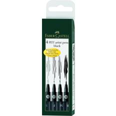 Pennarelli a pennello Faber-Castell Pitt Artist Pens Black 4-pack 167100