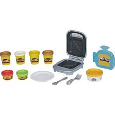 Clay Play-Doh Kitchen Creations Cheesy Sandwich Play Food Set with Non-Toxic Elastix Compound & 6 Colors