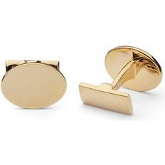 Herren - Vergoldet Manschettenknöpfe Skultuna Black Tie Oval Cufflinks - Gold