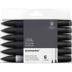 Arts & Crafts Winsor & Newton Promarker Black & Blender 6-pack