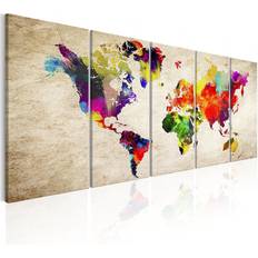 Kort Plakater Tavla World Map Plakat 225x90cm