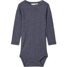 Name It Bleu Bodys Name It Baby Merino Wool Romper - Blue / Ombre Blue (13175309)