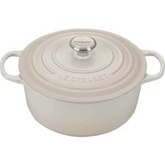 Spülmaschinenfest Sonstige Töpfe Le Creuset Meringue Signature Cast Iron Round mit Klappe 5.3 L 26 cm