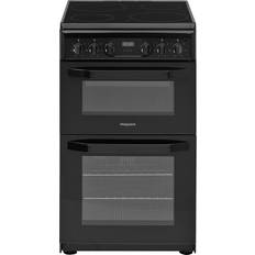 50cm - Convection/ Fan Oven Ceramic Cookers Hotpoint HD5V93CCB Black