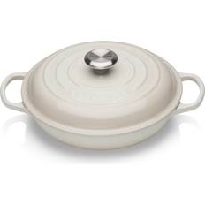 Compatible Lave-Vaisselle Plats à gratin peu profonds Le Creuset Meringue Signature Cast Iron Round avec couvercle 2 L 26 cm