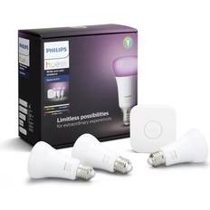 Philips hue white color ambiance e27 Philips Hue Bombilla Inteligente Kit de inicio: 3 bombillas inteligentes E27 (1100) 9 w E27 6500 k 806 lm