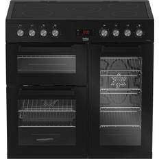 90cm - Convection/ Fan Oven Ceramic Cookers Beko KDVC90 Black