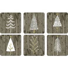 Pimpernel Glasunderlägg Pimpernel Wooden White Christmas Glasunderlägg 6st