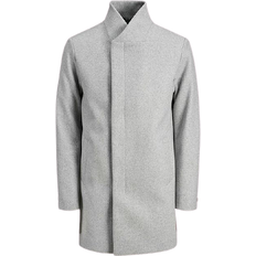 Grå - Herre Kåper & Frakker Jack & Jones Recycled Wool Mixture Rock Coat - Grey/Light Grey Melange