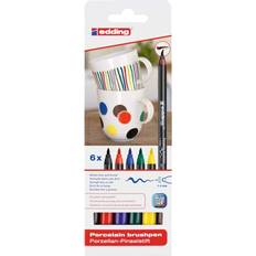 Penne per Vetro e Porcellana Edding 4200 Porcelain Brushpen Family Colour 6-pack