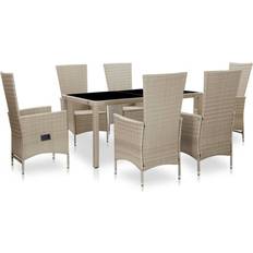 Dossier Réglable Ensembles repas de patio vidaXL 46040 Ensemble repas de patio, 1 Table incluse 6 Chaises