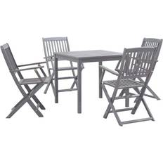 Grey Patio Dining Sets vidaXL 278925 Patio Dining Set, 1 Table incl. 4 Chairs