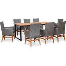 8 seat dining table vidaXL 46009 Patio Dining Set, 1 Table incl. 8 Chairs
