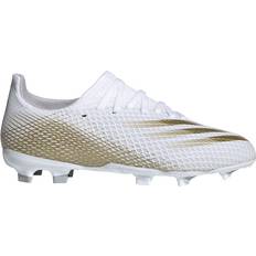 adidas Junior X Ghosted.3 FG - Cloud White/Met.Gold Melange/Grey Two