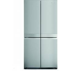 Freestanding Fridge Freezers - None - Side-by-side Hotpoint HQ9M2L Silver, Stainless Steel