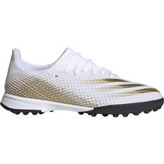 Adidas Mesh Football Shoes adidas Junior X Ghosted.3 TF - Cloud White/Met.Gold Melange/Core Black