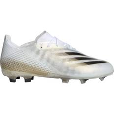 EVA Chaussures de football adidas Junior X Ghosted.1 FG - Cloud White/Core Black/Met.Gold Melange