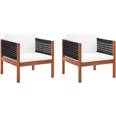 Wood Patio Chairs vidaXL 46342 2-pack Lounge Chair