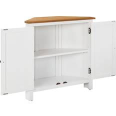 Oak Storage Cabinets vidaXL Corner White Storage Cabinet 80x78cm