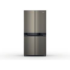 Freestanding Fridge Freezers - None - Side-by-side Hotpoint HQ9 U1BL UK Black, Silver, Stainless Steel