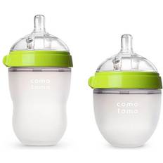 Green Baby Bottle Feeding Set Comotomo Natural Feel Bundle 2-pack