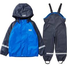 Blau Regenanzüge Helly Hansen K Bergen Fleece PU Rainset - Slate (40480-983)